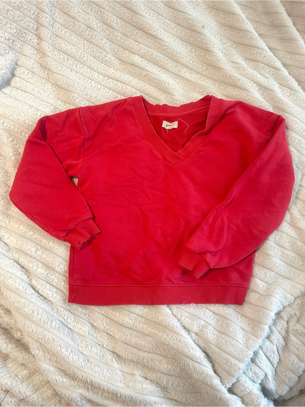 Pact Women's Red V-Neck Sweater